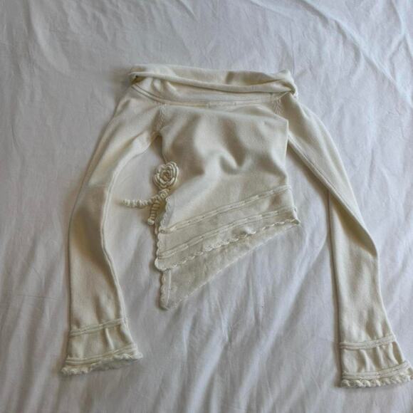 Guizio cream and white knit top - Picture 1 of 2